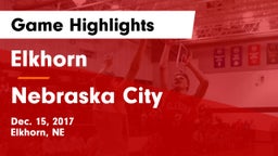Elkhorn  vs Nebraska City  Game Highlights - Dec. 15, 2017