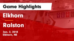 Elkhorn  vs Ralston  Game Highlights - Jan. 2, 2018