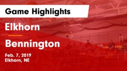 Elkhorn  vs Bennington  Game Highlights - Feb. 7, 2019