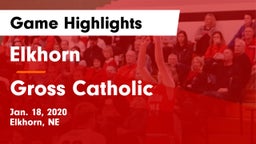 Elkhorn  vs Gross Catholic  Game Highlights - Jan. 18, 2020