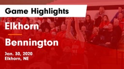 Elkhorn  vs Bennington  Game Highlights - Jan. 30, 2020