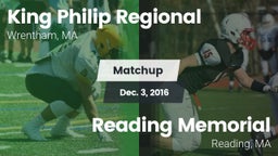 Matchup: King Philip Regional vs. Reading Memorial  2016