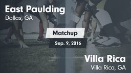 Matchup: East Paulding High vs. Villa Rica  2016