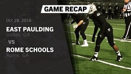 Recap: East Paulding  vs. Rome  Schools 2016