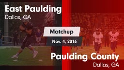 Matchup: East Paulding High vs. Paulding County  2016