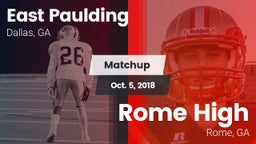 Matchup: East Paulding High vs. Rome High 2018