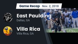Recap: East Paulding  vs. Villa Rica  2018