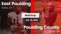 Matchup: East Paulding High vs. Paulding County  2019