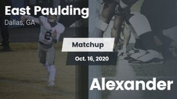 Matchup: East Paulding High vs. Alexander  2020