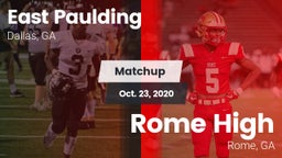 Matchup: East Paulding High vs. Rome High 2020