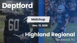 Matchup: Deptford  vs. Highland Regional  2020