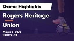 Rogers Heritage  vs Union Game Highlights - March 3, 2020