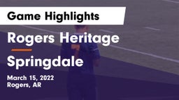 Rogers Heritage  vs Springdale  Game Highlights - March 15, 2022