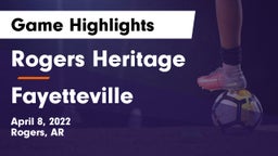 Rogers Heritage  vs Fayetteville  Game Highlights - April 8, 2022