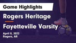 Rogers Heritage  vs Fayetteville Varsity Game Highlights - April 8, 2022