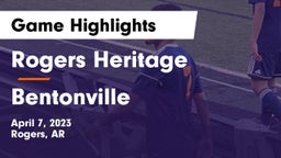 Rogers Heritage  vs Bentonville  Game Highlights - April 7, 2023