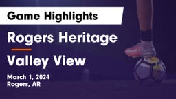 Rogers Heritage  vs Valley View  Game Highlights - March 1, 2024