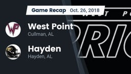 Recap: West Point  vs. Hayden  2018