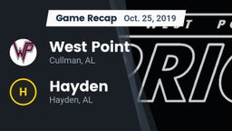 Recap: West Point  vs. Hayden  2019