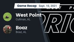 Recap: West Point  vs. Boaz  2021