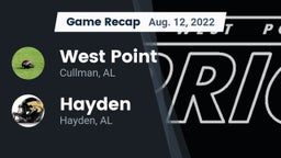 Recap: West Point  vs. Hayden  2022