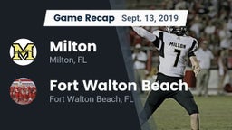 Recap: Milton  vs. Fort Walton Beach  2019