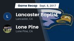 Recap: Lancaster Baptist  vs. Lone Pine  2017
