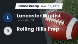 Recap: Lancaster Baptist  vs. Rolling Hills Prep 2017