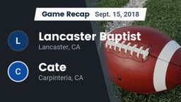Recap: Lancaster Baptist  vs. Cate  2018