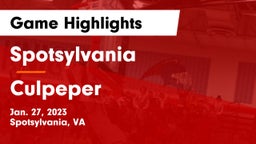 Spotsylvania  vs Culpeper  Game Highlights - Jan. 27, 2023