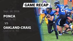 Recap: Ponca  vs. Oakland-Craig  2016