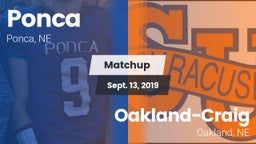 Matchup: Ponca  vs. Oakland-Craig  2019