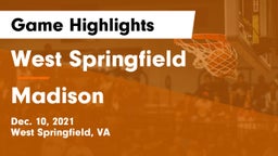 West Springfield  vs Madison  Game Highlights - Dec. 10, 2021