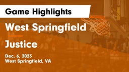West Springfield  vs Justice  Game Highlights - Dec. 6, 2023