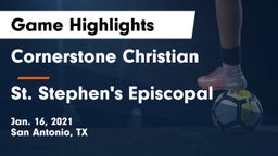 Cornerstone Christian  vs St. Stephen's Episcopal  Game Highlights - Jan. 16, 2021
