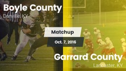 Matchup: Boyle County High vs. Garrard County  2016