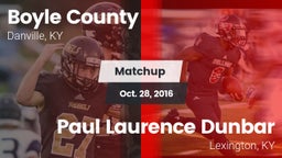 Matchup: Boyle County High vs. Paul Laurence Dunbar  2016