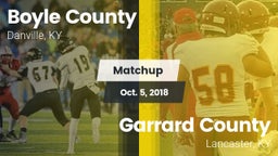 Matchup: Boyle County High vs. Garrard County  2018