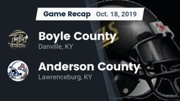 Recap: Boyle County  vs. Anderson County  2019