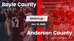 Matchup: Boyle County High vs. Anderson County  2020