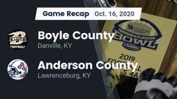 Recap: Boyle County  vs. Anderson County  2020