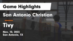 San Antonio Christian  vs Tivy  Game Highlights - Nov. 10, 2023