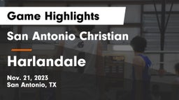 San Antonio Christian  vs Harlandale  Game Highlights - Nov. 21, 2023