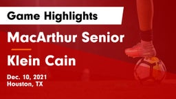 MacArthur Senior  vs Klein Cain  Game Highlights - Dec. 10, 2021