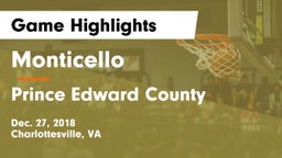 Monticello  vs Prince Edward County  Game Highlights - Dec. 27, 2018