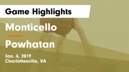 Monticello  vs Powhatan  Game Highlights - Jan. 4, 2019