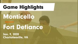 Monticello  vs Fort Defiance  Game Highlights - Jan. 9, 2020