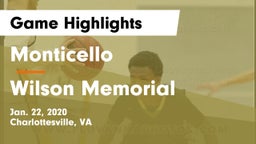 Monticello  vs Wilson Memorial  Game Highlights - Jan. 22, 2020