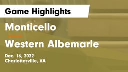 Monticello  vs Western Albemarle  Game Highlights - Dec. 16, 2022