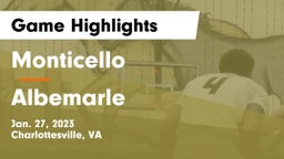 Monticello  vs Albemarle  Game Highlights - Jan. 27, 2023